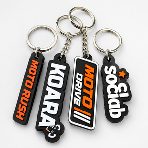 Porte-clés personnalisés en PVC souple avec design 2D, porte-clés avec votre propre logo, porte-clés en silicone souple 3D - Product Image 4