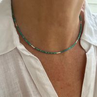 Collier ras du cou court bohème en perles turquoise, collier unique réglable en pierre naturelle, bijoux pour femmes, cadeaux pour femmes et hommes