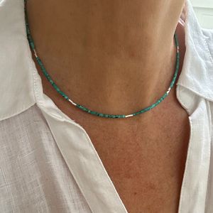 <span class=keywords><strong>Collana</strong></span> Corta Boho con <span class=keywords><strong>Perline</strong></span> <span class=keywords><strong>di</strong></span> Turchese, Choker Unico Regolabile, <span class=keywords><strong>Collana</strong></span> con Pietre Naturali, Gioielli da Donna, Regalo per Donne e Uomini - Product Image 6