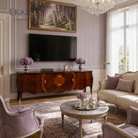 Console médiane Quatrefoil Lumiere Bombe |   Meuble TV de style provincial français de luxe - EKAR FURNITURE
