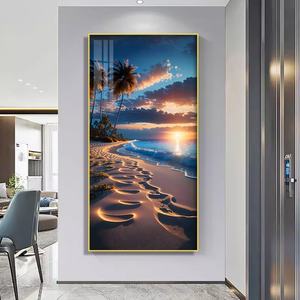 Affiches et impressions modernes pour la décoration intérieure, tableaux romantiques de plage en porcelaine cristalline - Product Image 3