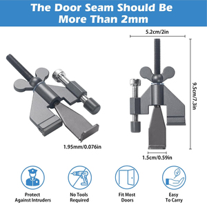Serrure de porte de sécurité domestique portable pour une sécurité accrue et une protection de la vie privée Dispositif de verrouillage prêt pour le voyage - Product Image 2