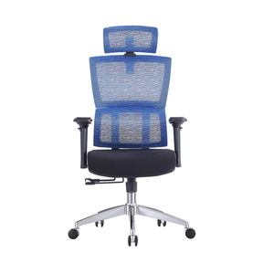 Современный синий офисный стул с высокой спинкой, офисный стул с эргономичной сеткой и подголовником - Product Image 3