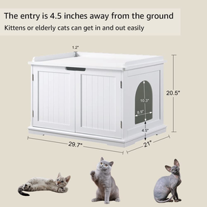 Caja de arena para gatos, mueble de baño oculto para gatos grandes, caja de arena escondida a prueba de perros - Product Image 6
