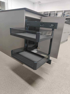 Alandwares - Organizador <span class=keywords><strong>de</strong></span> <span class=keywords><strong>Esquina</strong></span> Mágico Universal para <span class=keywords><strong>Cocina</strong></span>, 2 Niveles, Extraíble, Resistente al Agua, Cesta Metálica para Almacenamiento en Gabinetes, Deslizable para Esquinas Ciegas - Product Image 6