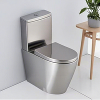 2026 WC monobloc à siphon intégré en acier inoxydable 304, design minimaliste moderne, économie d'eau, désodorisant, pour prison