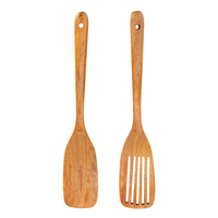 Ensemble de spatules de cuisine en bois d'acacia massif, spatule ajourée antiadhésive, ustensiles de cuisson pour la maison, pour la friture et la cuisson