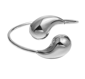 Pulsera Abierta de Acero Inoxidable con Baño de Oro de 18K, Diseño de Gota de Agua, Lisa y Hueca, para Mujer, Moda 2026 - Product Image 4