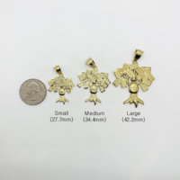 Pendentif porte-bonheur en forme de sac d'argent et d'arbre à cent dollars plaqué or 14 carats Duyizhao pour hommes et femmes