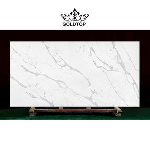 Calacatta หินควอตซ์สีขาวเคาน์เตอร์หินแผ่นใหญ่หินวิศวกรรมสำหรับโรงแรมผลิตภัณฑ์หินเทียม - Product Image 1