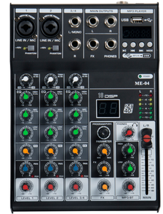 Mezclador de Audio Portátil de 4-6 Canales con Alimentación Fantasma de 48V Integrada, 16 Efectos Digitales DSP, Bluetooth, Grabación USB, Consola Mezcladora de Sonido - Product Image 1