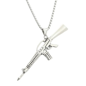 Collar con Colgante de Rifle de Acero Inoxidable, Estilo Punk Retro para Hombre, 280342 - Product Image 5
