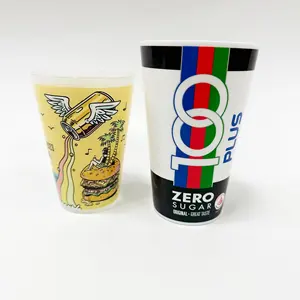 300 ml 400 ml 500 MLカスタマイズされたプラスチックビールカップ10 OZ再利用可能な滑らかな表面のプラスチックカップフェスティバルパーティー飲用カップ