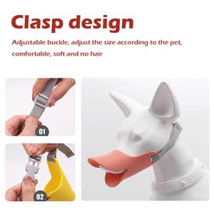 Bozal <span class=keywords><strong>de</strong></span> perro para morder ladridos, mascota en forma <span class=keywords><strong>de</strong></span> <span class=keywords><strong>pato</strong></span>, TPR bozal <span class=keywords><strong>de</strong></span> perro, máscara cómoda antimordida, bozal <span class=keywords><strong>de</strong></span> perro ajustable - Product Image 2