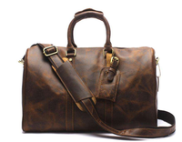 Sac de voyage en cuir Crazy Horse pour homme, grande capacité 20-35L, résistant à l'usure, réduisant la charge, pour l'extérieur