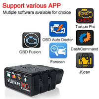 VLINKER-herramienta de diagnóstico MC + BLE4.0 2,2 V ELM327 BT4.0 OBD2 II, lector de código para iOS y android, escáner automático, Forscan