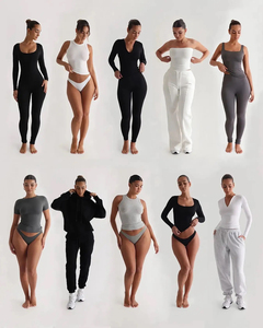 Vestito <span class=keywords><strong>donna</strong></span> 2024 <span class=keywords><strong>abbigliamento</strong></span> personalizzato 2 pezzi Set da <span class=keywords><strong>donna</strong></span> cotone Loungewear Basic top t-shirt con cappuccio Leggings due pezzi Set da <span class=keywords><strong>donna</strong></span> - Product Image 2