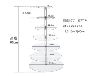 Acrylic rõ ràng đa tầng tròn vuông bánh hiển thị đứng cupcake tráng miệng tháp phục vụ đứng cho đám cưới và Đảng - Product Image 2