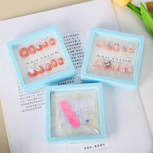 Uñas Postizas de Marcas Japonesas y Coreanas, Diseño de Dibujos Animados, Colores Mezclados, Longitud Media, Decoradas con Lentejuelas, para Mujeres y Niñas - Product Image 5