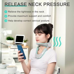 首の痛みのためのカスタムユニバーサルネック姿勢補正トラクション調整可能なネックサポートブレース - Product Image 4