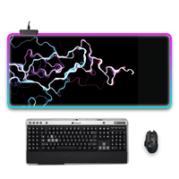 Tapis de bureau RGB personnalisé avec design gratuit, grand tapis de souris LED RGB noir pour clavier et souris de jeu pour les joueurs
