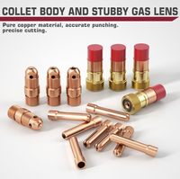 Kit d'accessoires pour torche de soudage TIG ARCCAPTAIN 71 pièces : Buse en alumine, Pinces, Corps de torche compact, Lentille de gaz, 12 coupelles en verre, Consommables