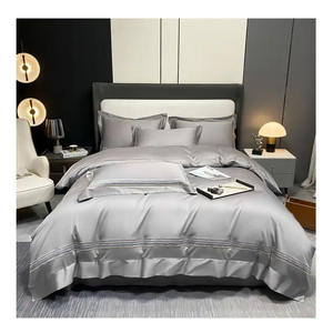 Prezzo all'ingrosso design di lusso copripiumino solido design europeo doppi lati lavabile in <span class=keywords><strong>seta</strong></span> di ghiaccio 4 pezzi set copripiumino - Product Image 1