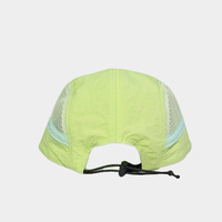 Gorra de campamento de ala plana de 5 paneles de poliéster 100% ligera de malla no estructurada de secado rápido personalizada al por mayor gorra de correr de dos tonos y 7 paneles