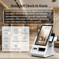 Kiosque d'auto-enregistrement intelligent Estar pour hôtel avec lecteur de code QR, système de paiement et écran tactile pour l'enregistrement des clients