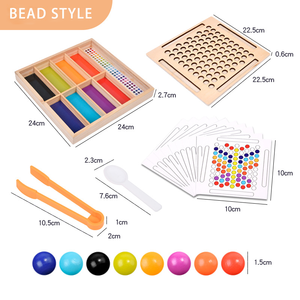 Jouets éducatifs en bois : Kits de perles colorées à clipser, jeux de société d'apprentissage pour enfants, garçons et filles - Product Image 4