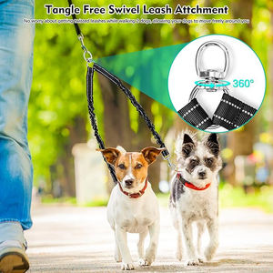 Doppio guinzaglio per cani 11 colori imbracatura da passeggio in Nylon 360 girevole senza groviglio ammortizzante Bungee due cani di grossa taglia (25-150 libbre) - Product Image 6