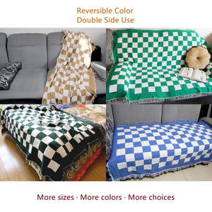 Novo design de algodão colorido xadrez de poliéster, multi-especificação, sofá, malha, cobertor do bebê - Product Image 2
