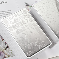 YULI KY-802 9.5X14.5cm Grande plaque de tamponnage pour nail art, motifs feuilles, fleurs, géométriques, pochoirs de graffitis pour impression de vernis