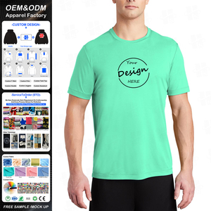 ผู้ผลิตเสื้อผ้าขายส่งเสื้อยืดคอตตอนผู้ชาย พิมพ์ลายสกรีน คอกลม สีพื้นเรียบ ทรงเข้ารูป สำหรับงานพิมพ์ - Product Image 1
