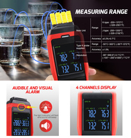 1200c 4 canaux rtd thermomètre industriel numérique J K enregistreur de données de thermocouple