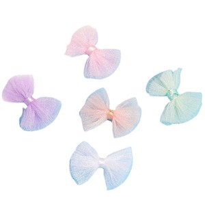 Accesorio para el cabello con lazo de tul de estilo coreano para niños, decoraciones de tela hechas a mano multicolores para uso diario - Product Image 5