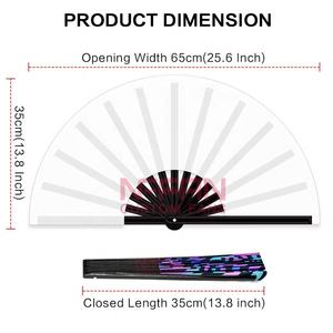 Imprimé personnalisé 13 ''Large Rave Clack Hand Fans Femmes Homme Festival Parties Accessoires - Product Image 5