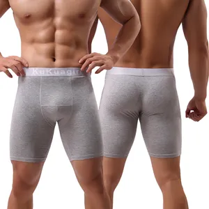 Ropa interior de algodón para hombre, pantalones cortos deportivos antidesgaste de secado rápido y absorbente para el sudor, calzoncillos de tiro medio de cinco puntos