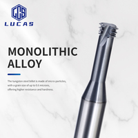 Fraise à trois dents Lucas Tools en alliage tungstène-cobalt revêtu d'AlTiN 60HRC pour machines CNC métalliques ODM OEM