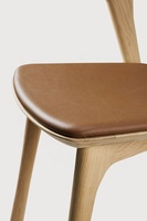 Chaise de salle à manger d'extérieur en bois massif de style nordique moderne, revêtement en cuir, pour hôtel, parc, salle de sport, maison, bar