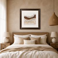 Tableau décoratif en toile imprimée UV avec texture de grès de luxe et motif vague océanique, avec cadre en PS, pour maison de plage
