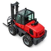 Chariot élévateur tout-terrain de nouvelle conception, 4 tonnes, charge nominale de 4000 kg, 4x4, articulé, pour terrains accidentés, avec moteur amélioré de 65 kW