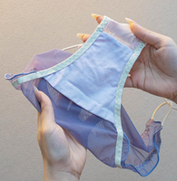 Culotte Femme Taille Mi-Haute Style Français Luxe Léger Dentelle Brodé Sexy Pure Désir Évidée Fine Respirante