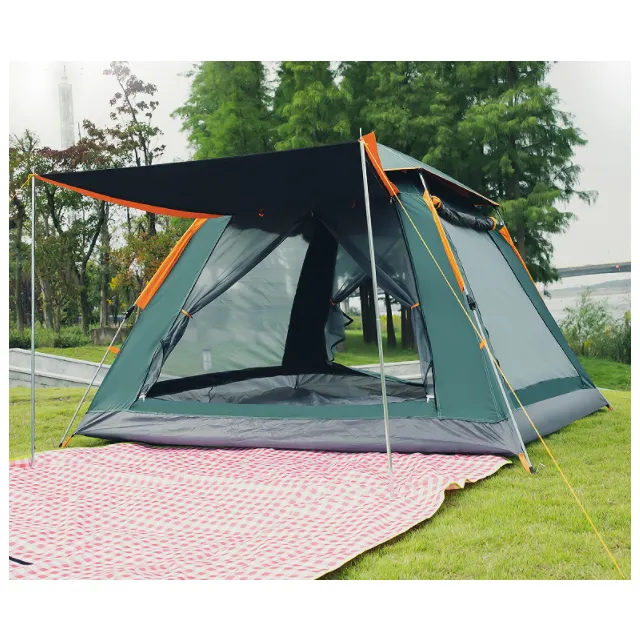 Groothandel 3-4 Persoon Camping Tent 240*240*150Cm Strand Outdoor Tenten Met 4 Venster
