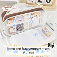 Menggemaskan gaya baru Multi-Layer alat tulis kotak pensil kapasitas besar lucu Apple kotak pensil serut untuk sekolah dasar