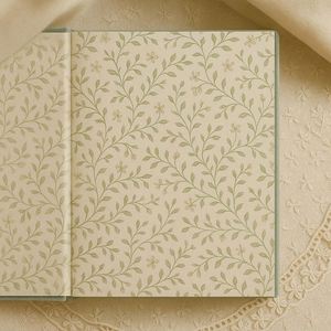 Lily of Valley Embroidered A5 Green Fabric Notebook Lace Trim Vintage Floral Design Sewing Bound Lined Pages for Gift Writing - Product Image 3