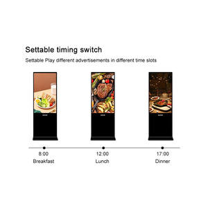 Afficheur publicitaire 43 pouces avec système d'exploitation Android et Windows en option, cadre en aluminium, signalisation numérique avec écran en verre trempé - Product Image 3