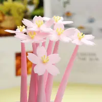 Toptan yaratıcı ve güzel kiraz çiçeği jel kalem küçük taze ve sevimli çiçek yazma kalem öğrenci sınav imza kalem