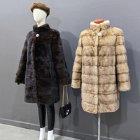 Manteau en fourrure véritable pour femmes, un manteau chaud et naturel en fourrure de vison pour l'automne et l'hiver, veste en fourrure de vison, personnalisation en gros