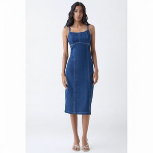 ชุดเดรสทรงเอผ้ายีนส์สีน้ำเงิน nuon - Product Image 1